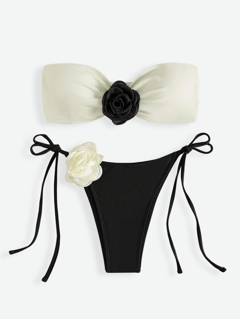 NAOMI Bandeau Tie Side Bikini Set