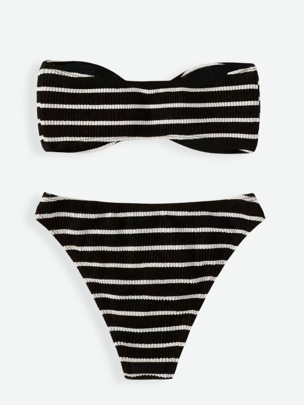 ROYCE Striped Crinkle Bikini Set