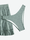 [In Stock] MADISON Eyelet 3-Piece Bikini Set Swimsuit (XS)