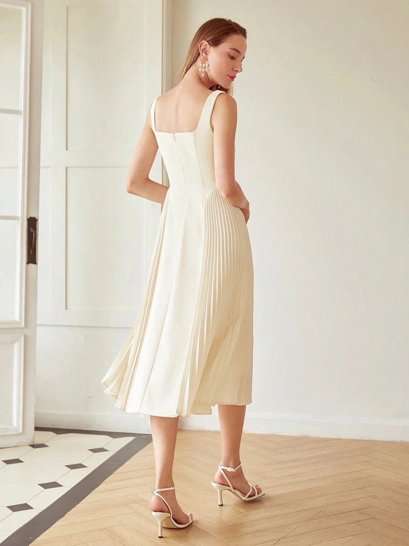 EVE Pleated Sides Midi Dress