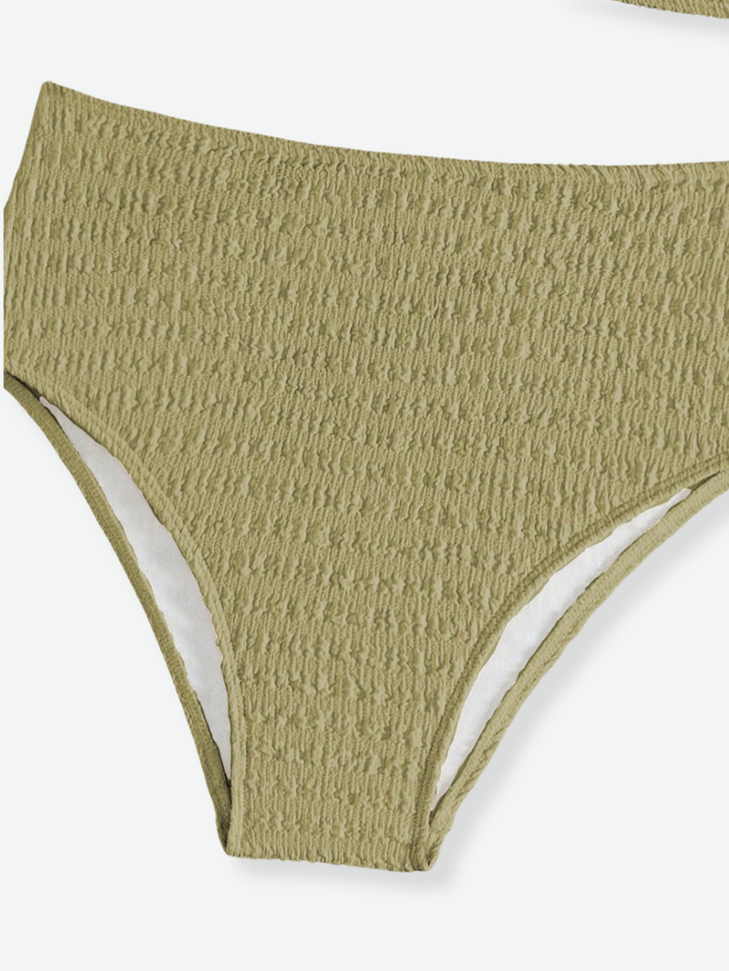 BAILEY Textured High Waist Bikini Set