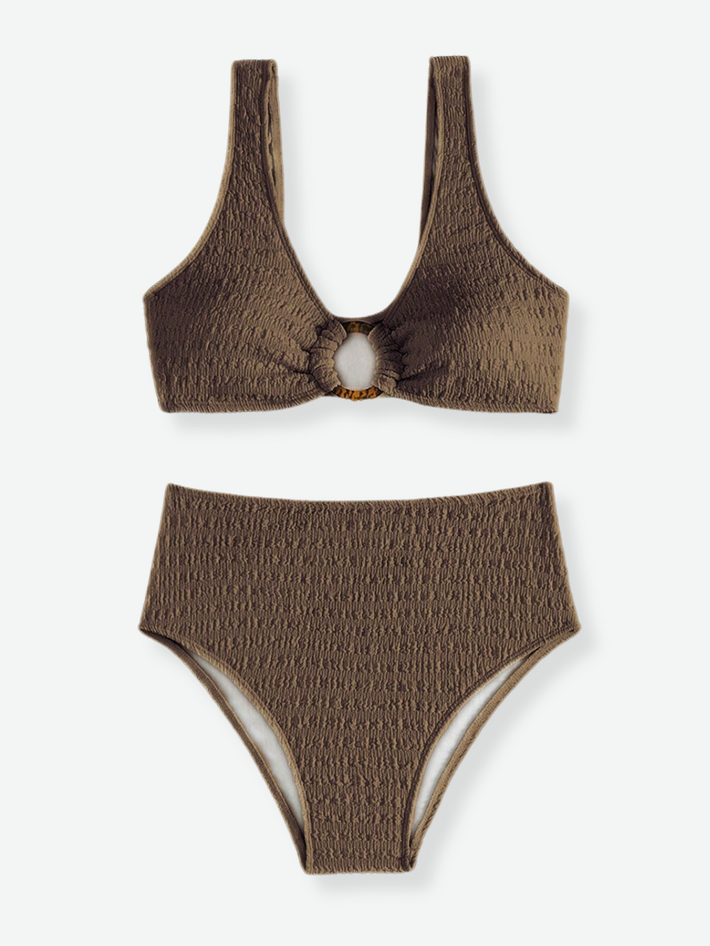 BAILEY Textured High Waist Bikini Set
