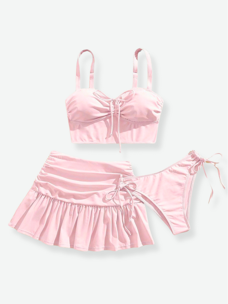 LUNA 3-Piece Bikini Set with Skirt
