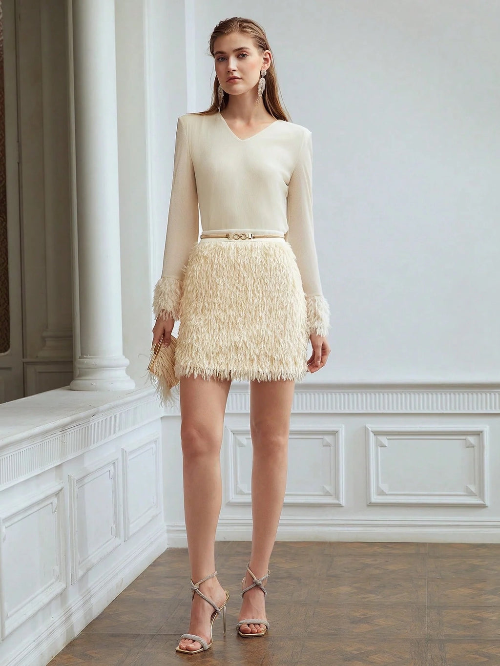 LEIA Faux Fur Mini Skirt (No Belt)