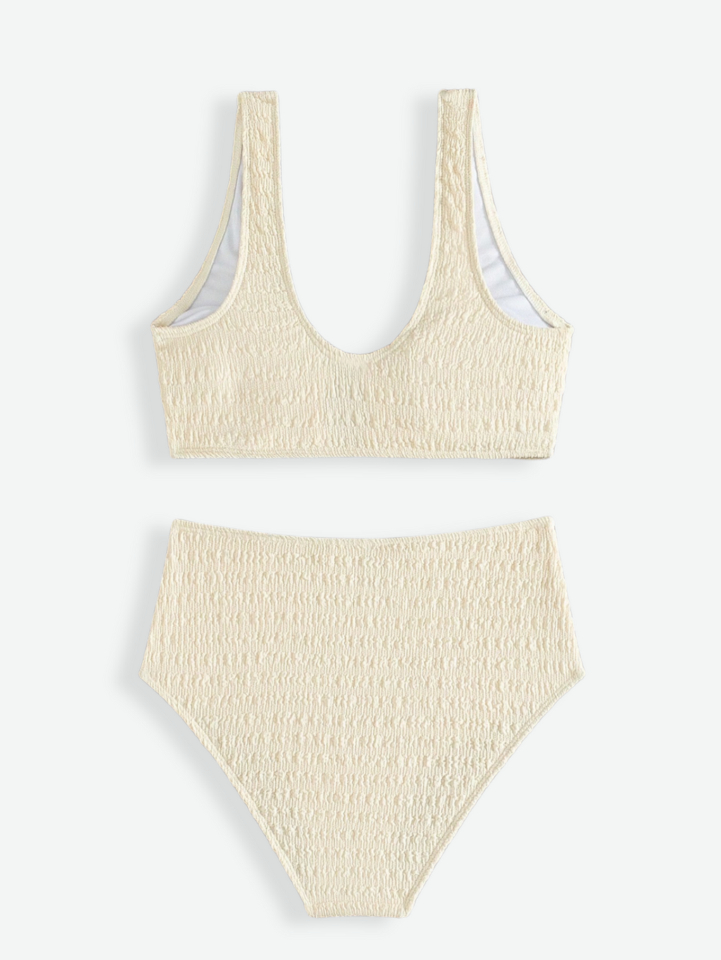 [In Stock] BAILEY Textured High Waist Bikini Set (L)