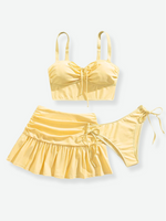 LUNA 3-Piece Bikini Set with Skirt