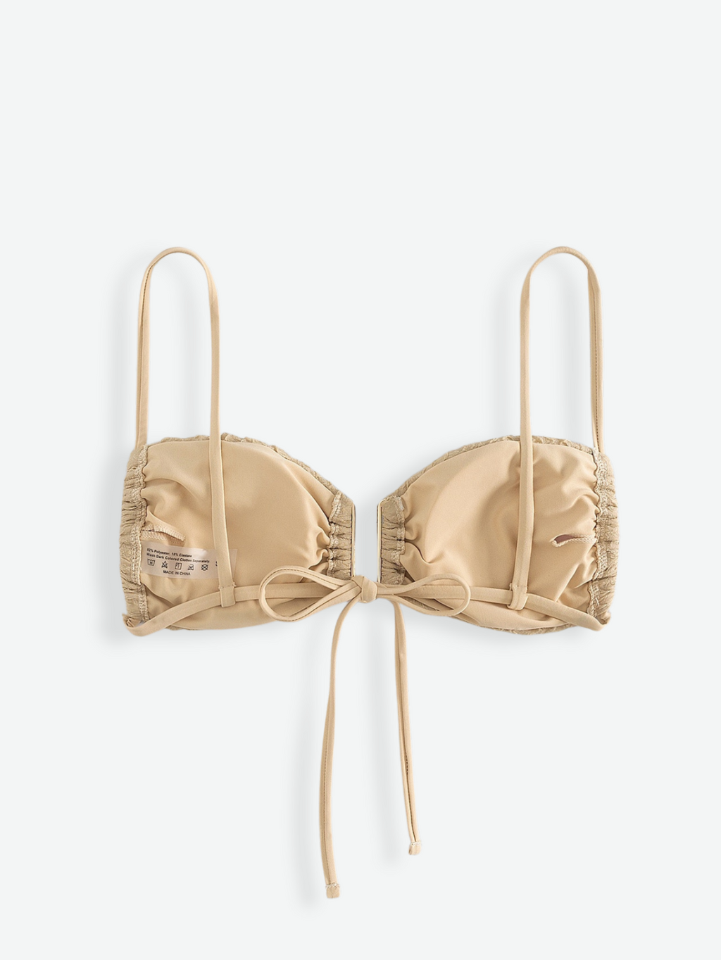 MALLORY Textured Bandeau with Gold Hardware Bikini Top
