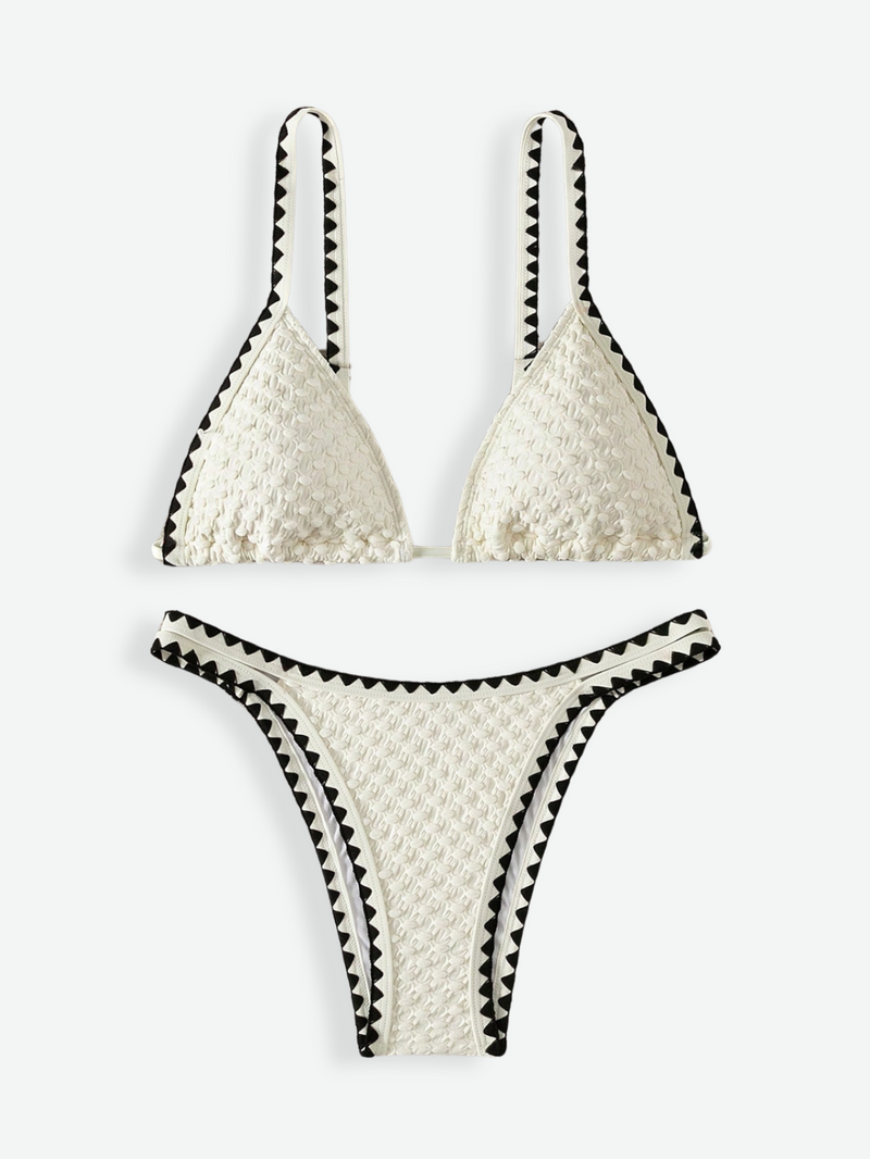 ANDY Textured Triangle Bikini Set