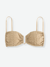 MALLORY Textured Bandeau with Gold Hardware Bikini Top