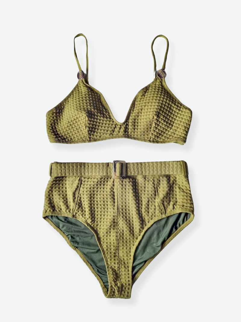 SARAH Textured High Waist Bikini Set