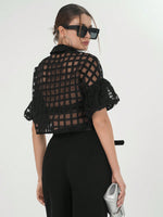 PIPER Sheer Cropped Shirt