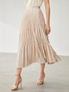 YUMI Silk Pleated Flowy Skirt