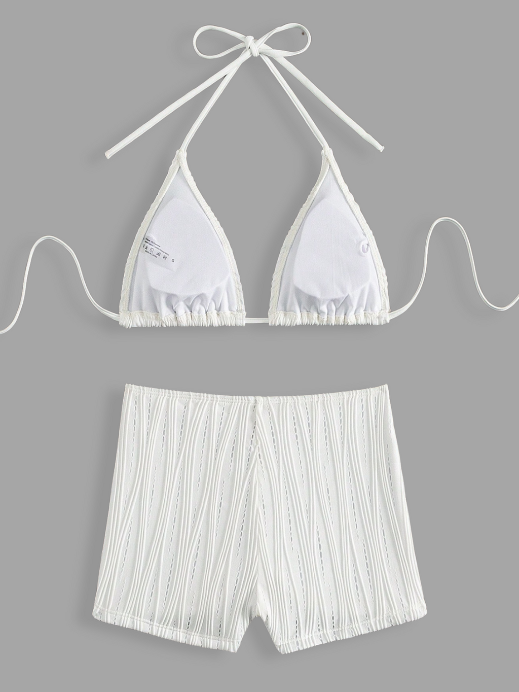 JASMINE Textured Bikini Top with Shorts Set