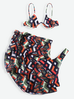 GIANNA 3-Piece Bikini Set with Beach Skirt