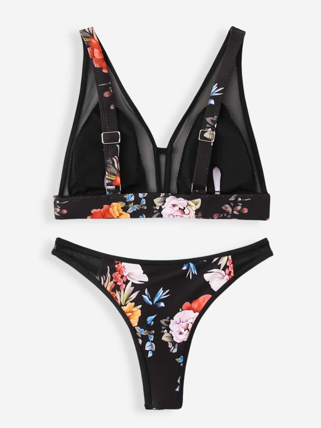 KARLIE Mesh Floral Bikini Set