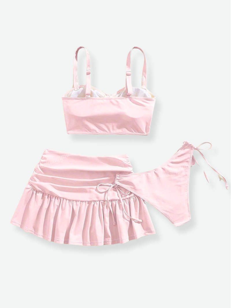 LUNA 3-Piece Bikini Set with Skirt