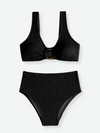 BAILEY Textured High Waist Bikini Set