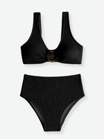 BAILEY Textured High Waist Bikini Set