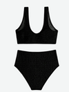BAILEY Textured High Waist Bikini Set