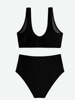 BAILEY Textured High Waist Bikini Set