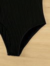 Textured Cut out Front V Neck One Piece Swimsuit