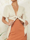 Tie Front Cutout Waist Dress